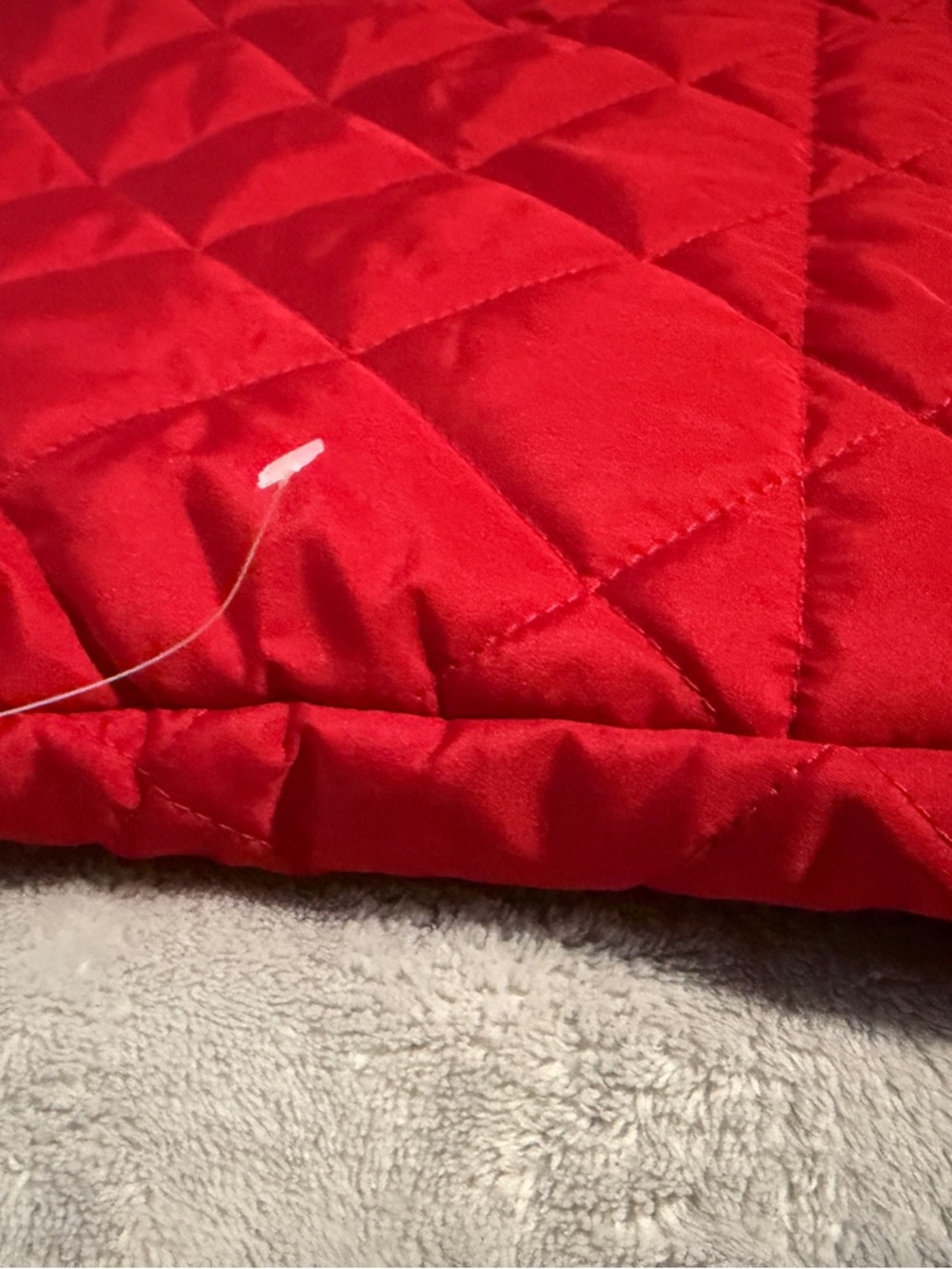 Quilted Red Puffer Vest with Gold Zipper - Picture 8 of 8